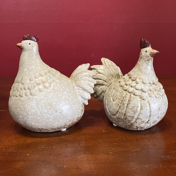 Pottery Chicken Figurines - Picture 2 of 7